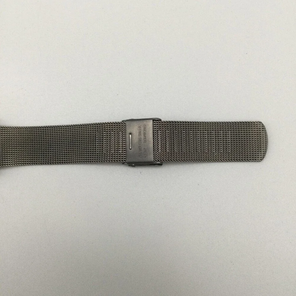 Grenen Denmark Womens Watch 28mm Gray Mesh Steel Crystal Bezel Date New Battery